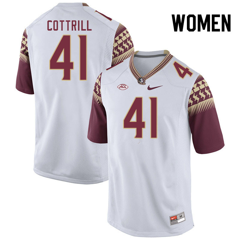 Women #41 AJ Cottrill Florida State Seminoles College Football Jerseys Stitched-White
